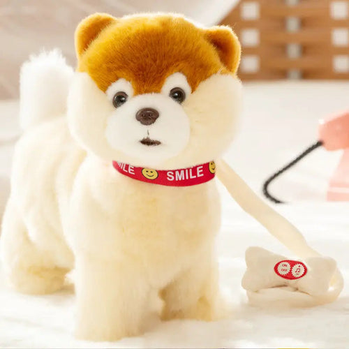 Walk, Wag and Talk Interactive Akita Inu Stuffed Animal Plush Toy-Stuffed Animals-Akita, Stuffed Animal-USB Charge C-1