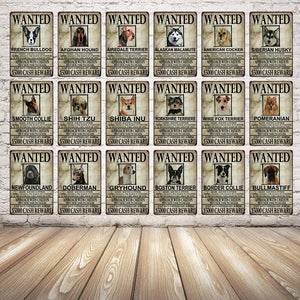 Wanted Afghan Hound Approach With Caution Tin Poster - Series 1-Sign Board-Afghan Hound, Dogs, Home Decor, Sign Board-25