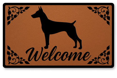 Warm Doberman Welcome Door Mat