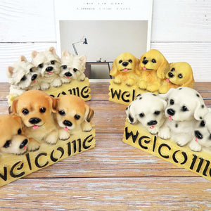 dog welcome statue collection