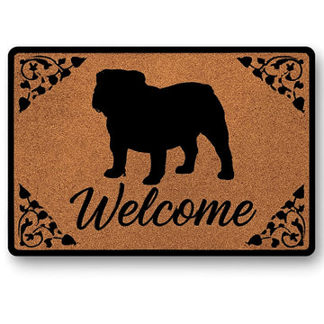 Warm English Bulldog Welcome Door Mat 360x