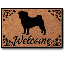 Load image into Gallery viewer, Warm Pug Welcome Door Mat-Home Decor-Doormat,Home Decor,Pug,Pug - Black-2