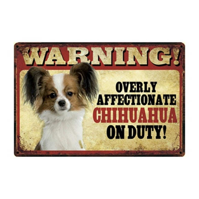 Japanese Chin Sign - Warning Overly Affectionate Japanese Chin - Match
