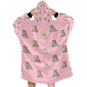 Water Serenade Labrador Puppies Blanket Hoodie-Blanket-Apparel, Blanket Hoodie, Blankets, Dog Mom Gifts, Labrador-13