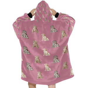 Water Serenade Labrador Puppies Blanket Hoodie-Blanket-Apparel, Blanket Hoodie, Blankets, Dog Mom Gifts, Labrador-16