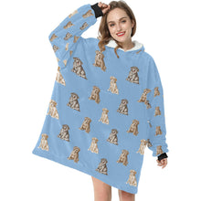 Load image into Gallery viewer, Water Serenade Labrador Puppies Blanket Hoodie-Blanket-Apparel, Blanket Hoodie, Blankets, Dog Mom Gifts, Labrador-6