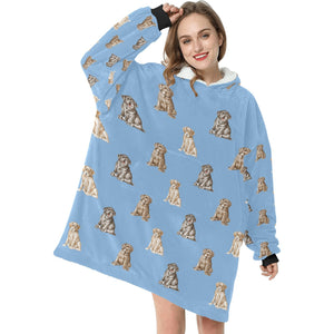 Water Serenade Labrador Puppies Blanket Hoodie-Blanket-Apparel, Blanket Hoodie, Blankets, Dog Mom Gifts, Labrador-6