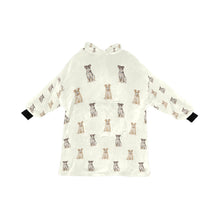 Load image into Gallery viewer, Watercolor Australian Blue Heeler Puppies Blanket Hoodie-Blanket-Apparel, Blanket Hoodie, Blankets, Blue Heeler, Dog Mom Gifts-Ivory-ONE SIZE-1