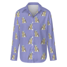 Load image into Gallery viewer, Watercolor Australian Shepherd Puppies Christmas Christmas Women&#39;s Shirt-Apparel-Apparel, Australian Shepherd, Christmas, Dog Mom Gifts, Shirt-S-CornflowerBlue_1-31