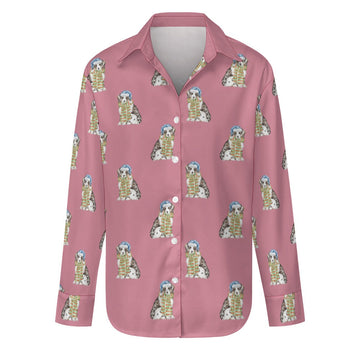Watercolor Australian Shepherd Puppies Christmas Christmas Women's Shirt-Apparel-Apparel, Australian Shepherd, Christmas, Dog Mom Gifts, Shirt-S-PaleVioletRed-10