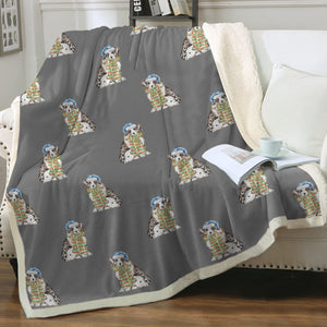 Watercolor Australian Shepherd Puppies Christmas Fleece Blanket - 8 Colors-Blanket-Australian Shepherd, Bedding, Blankets, Home Decor-10