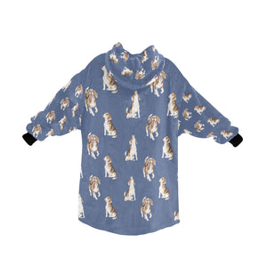 Watercolor Beagle Delight Blanket Hoodie Blanket Hoodie-Blanket-Apparel, Beagle, Blanket Hoodie, Blankets, Dog Mom Gifts-24