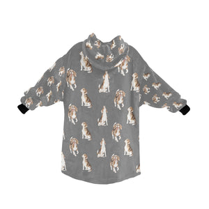 Watercolor Beagle Delight Blanket Hoodie Blanket Hoodie-Blanket-Apparel, Beagle, Blanket Hoodie, Blankets, Dog Mom Gifts-27