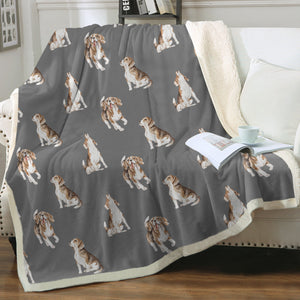 Watercolor Beagle Delight Sherpa Fleece Blanket - 8 Colors-Blanket-Beagle, Bedding, Blankets, Home Decor-8