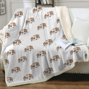 Watercolor Beagle Puppy Love Sherpa Fleece Blanket - 8 Colors-Blanket-Beagle, Bedding, Blankets, Home Decor-2