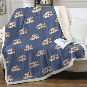 Watercolor Beagle Puppy Love Sherpa Fleece Blanket - 8 Colors-Blanket-Beagle, Bedding, Blankets, Home Decor-3