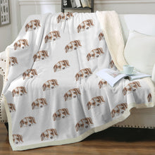 Load image into Gallery viewer, Watercolor Beagle Puppy Love Sherpa Fleece Blanket - 8 Colors-Blanket-Beagle, Bedding, Blankets, Home Decor-Crisp White-Single-16