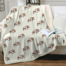 Load image into Gallery viewer, Watercolor Beagle Puppy Love Sherpa Fleece Blanket - 8 Colors-Blanket-Beagle, Bedding, Blankets, Home Decor-Ivory Cream-Single-15