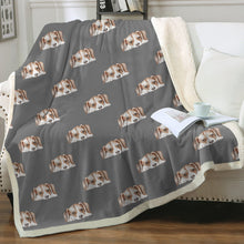 Load image into Gallery viewer, Watercolor Beagle Puppy Love Sherpa Fleece Blanket - 8 Colors-Blanket-Beagle, Bedding, Blankets, Home Decor-Parisian Gray-Single-22