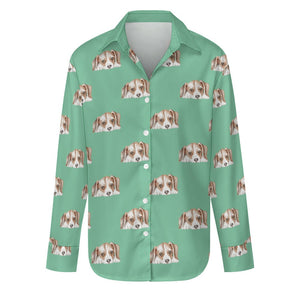 Watercolor Beagle Puppy Love Women's Shirt - 9 Colors-Apparel-Apparel, Beagle, Dog Mom Gifts, Shirt-S-Mint Green-29