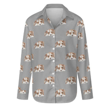 Load image into Gallery viewer, Watercolor Beagle Puppy Love Women&#39;s Shirt - 9 Colors-Apparel-Apparel, Beagle, Dog Mom Gifts, Shirt-S-Parisian Gray-35