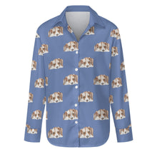 Load image into Gallery viewer, Watercolor Beagle Puppy Love Women&#39;s Shirt - 9 Colors-Apparel-Apparel, Beagle, Dog Mom Gifts, Shirt-S-Slate Blue-26