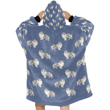 Load image into Gallery viewer, Watercolor Bi Blue Shelties Blanket Hoodie-Blanket-Apparel, Blanket Hoodie, Blankets, Dog Mom Gifts, Rough Collie-22