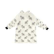 Load image into Gallery viewer, Watercolor Bi Blue Shelties Collies Christmas Blanket Hoodie-Blanket-Apparel, Blanket Hoodie, Blankets, Dog Mom Gifts, Rough Collie, Shetland Sheepdog-Ivory White-ONE SIZE-13