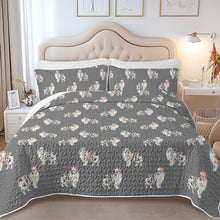 Load image into Gallery viewer, Watercolor Bi Blue Shelties Collies Christmas Quilted Bedding Set-Bedding-Bedding,Blankets,Christmas,Home Decor-14