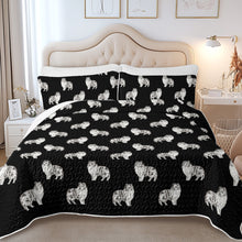 Load image into Gallery viewer, Watercolor Bi Blue Shelties Quilted Bedding Set-Bedding-Bedding,Blankets,Christmas,Home Decor-10
