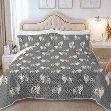 Load image into Gallery viewer, Watercolor Bi Blue Shelties Quilted Bedding Set-Bedding-Bedding,Blankets,Christmas,Home Decor-14