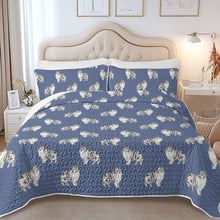 Load image into Gallery viewer, Watercolor Bi Blue Shelties Quilted Bedding Set-Bedding-Bedding,Blankets,Christmas,Home Decor-7