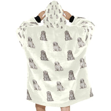 Load image into Gallery viewer, Watercolor Black and Gray Briards Blanket Hoodie-Blanket-Apparel, Blanket Hoodie, Blankets, Briard, Dog Mom Gifts-15