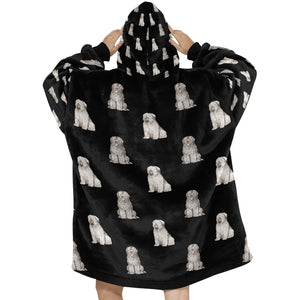 Watercolor Black and Gray Briards Blanket Hoodie-Blanket-Apparel, Blanket Hoodie, Blankets, Briard, Dog Mom Gifts-36