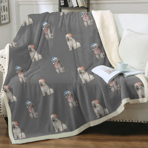 Watercolor Black and Gray Briards Christmas Blanket - 8 Colors-Blanket-Bedding, Blankets, Briard, Home Decor-10