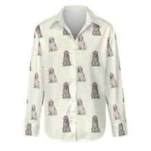 Load image into Gallery viewer, Watercolor Black and Gray Briards Women&#39;s Shirt - 9 Colors-Apparel-Apparel, Briard, Dog Mom Gifts, Shirt-Ivory White-S-14