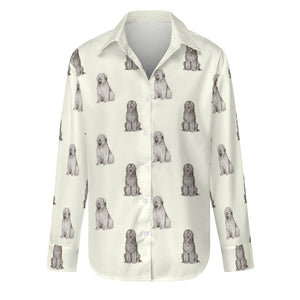 Watercolor Black and Gray Briards Women's Shirt - 9 Colors-Apparel-Apparel, Briard, Dog Mom Gifts, Shirt-Ivory White-S-14