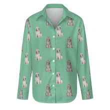 Load image into Gallery viewer, Watercolor Black and Gray Briards Women&#39;s Shirt - 9 Colors-Apparel-Apparel, Briard, Dog Mom Gifts, Shirt-Mint Green-S-29