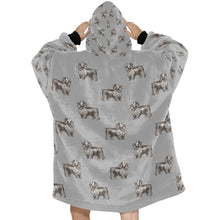 Load image into Gallery viewer, Watercolor Black Cocker Spaniels Blanket Hoodie-Blanket-Apparel, Blanket Hoodie, Blankets, Cocker Spaniel, Dog Mom Gifts-36