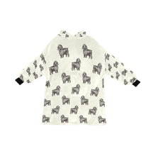 Load image into Gallery viewer, Watercolor Black Cocker Spaniels Blanket Hoodie-Blanket-Apparel, Blanket Hoodie, Blankets, Cocker Spaniel, Dog Mom Gifts-Ivory White-ONE SIZE-13