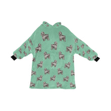 Load image into Gallery viewer, Watercolor Black Cocker Spaniels Blanket Hoodie-Blanket-Apparel, Blanket Hoodie, Blankets, Cocker Spaniel, Dog Mom Gifts-Mint Green-ONE SIZE-29
