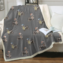 Load image into Gallery viewer, Watercolor Black Cocker Spaniels Christmas Fleece Blanket - 8 Colors-Blanket-Bedding, Blankets, Christmas, Cocker Spaniel, Home Decor-10