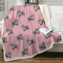 Load image into Gallery viewer, Watercolor Black Cocker Spaniels Christmas Fleece Blanket - 8 Colors-Blanket-Bedding, Blankets, Christmas, Cocker Spaniel, Home Decor-22