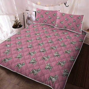 Watercolor Black Cocker Spaniels Quilted Bedding Set - 5 Colors-Bedding-Bedding, Blankets, Cocker Spaniel, Home Decor-3