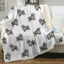 Load image into Gallery viewer, Watercolor Black Cocker Spaniels Sherpa Fleece Blanket - 8 Colors-Blanket-Bedding, Blankets, Cocker Spaniel, Home Decor-14