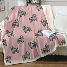 Load image into Gallery viewer, Watercolor Black Cocker Spaniels Sherpa Fleece Blanket - 8 Colors-Blanket-Bedding, Blankets, Cocker Spaniel, Home Decor-13