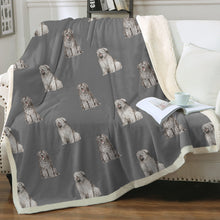 Load image into Gallery viewer, Watercolor Black Gray Briards Sherpa Fleece Blanket - 8 Colors-Blanket-Bedding, Blankets, Briard, Home Decor-19