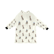 Load image into Gallery viewer, Watercolor Black Great Danes Christmas Blanket Hoodie-Blanket-Apparel, Blanket Hoodie, Blankets, Christmas, Dog Mom Gifts, Great Dane-Ivory White-ONE SIZE-13