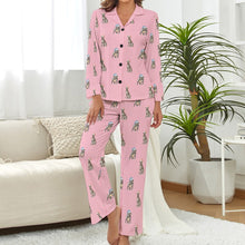 Load image into Gallery viewer, Watercolor Black Great Danes Christmas Pajamas Set for Women-Pajamas-Apparel, Christmas, Dog Mom Gifts, Great Dane, Pajamas-Light Pink-S-2