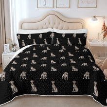 Load image into Gallery viewer, Watercolor Black Great Danes Quilted Bedding Set-Bedding-Bedding,Blankets,Christmas,Home Decor-6